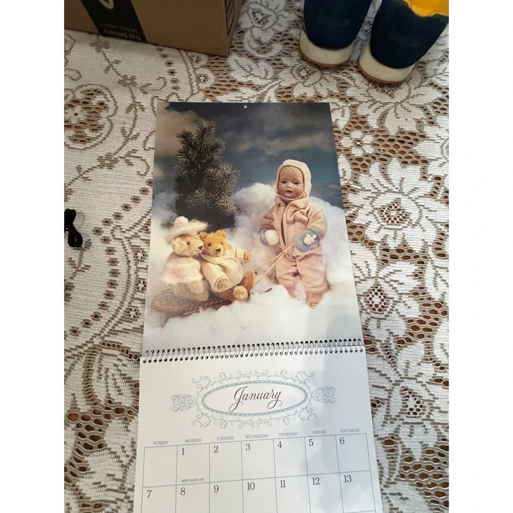 Vintage Antique Dolls Calendars 1988 1990 Marcia Creswell Current Inc Set of 2